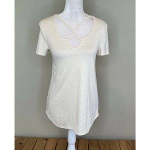 NWT EMBERLEY Ribbed Crisscross Front Blouse XS
